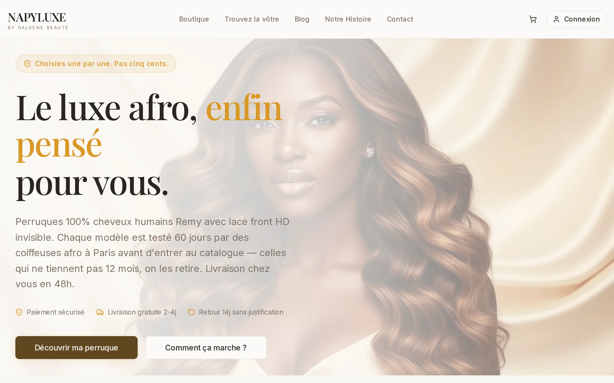 Capture de la boutique Napyluxe